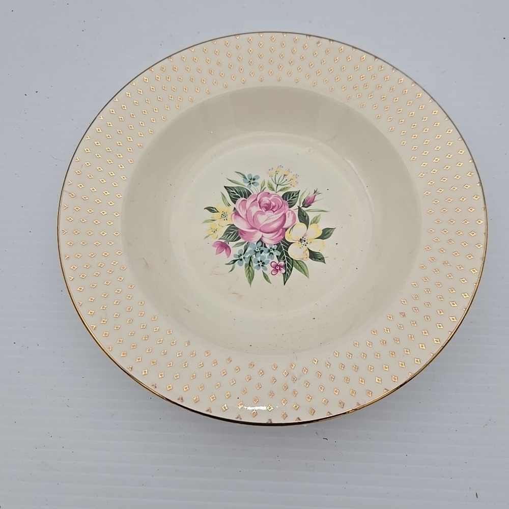 Homer Laughlin Lifetime China Imperial Cavalier Vintage Serving Bowl Rimmed Soup